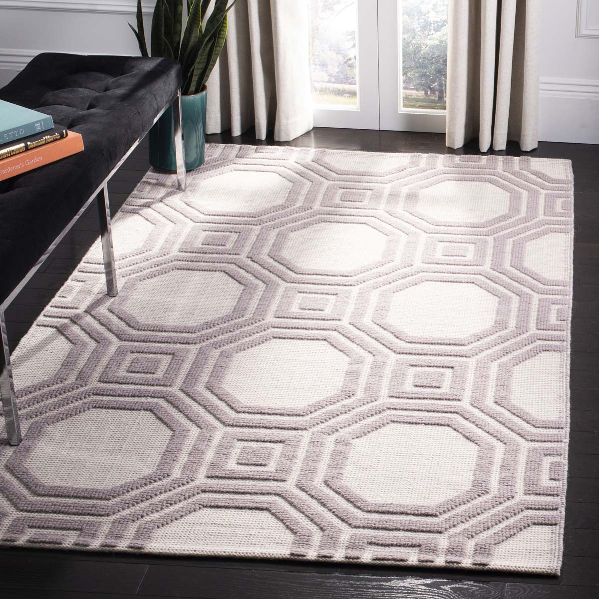 Martha Stewart 2554 Rug | Martha Stewart - MSR2554 - Ivory / Purple