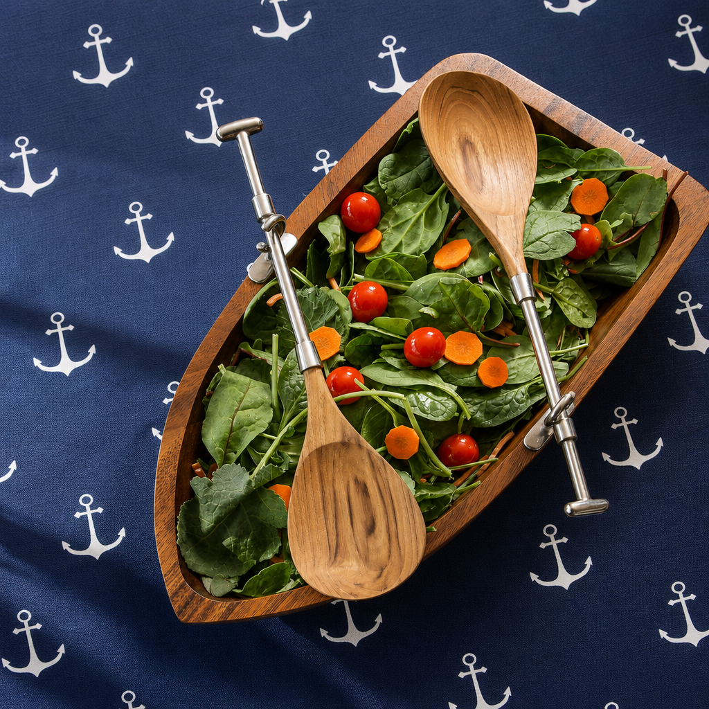Row Boat Salad Bowl Set