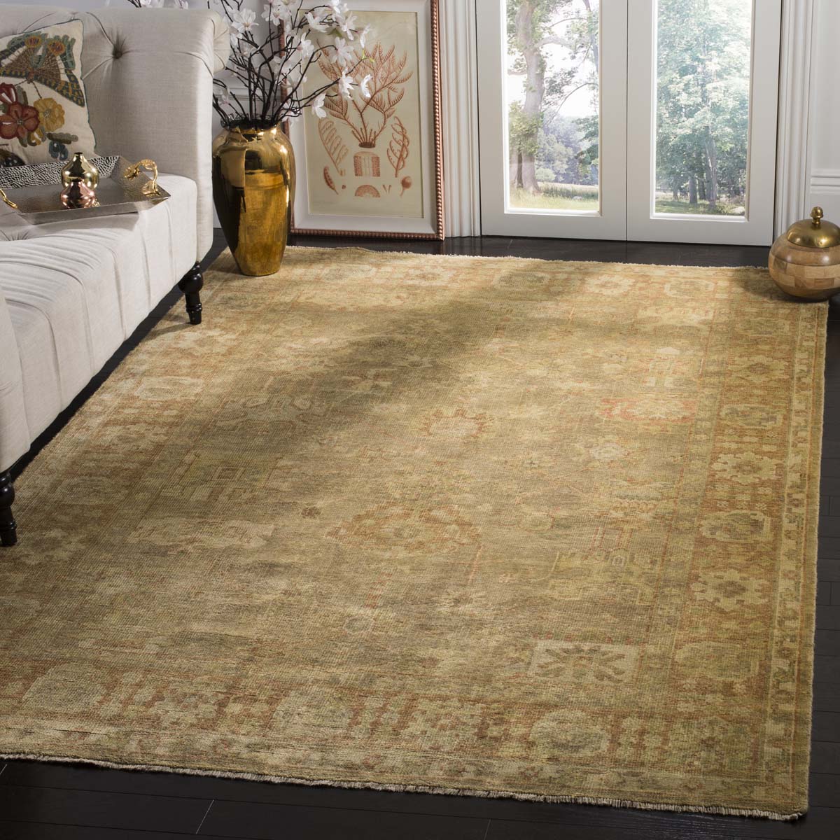Oushak 118 Rug | Safavieh - OSH118A - Beige / Rust