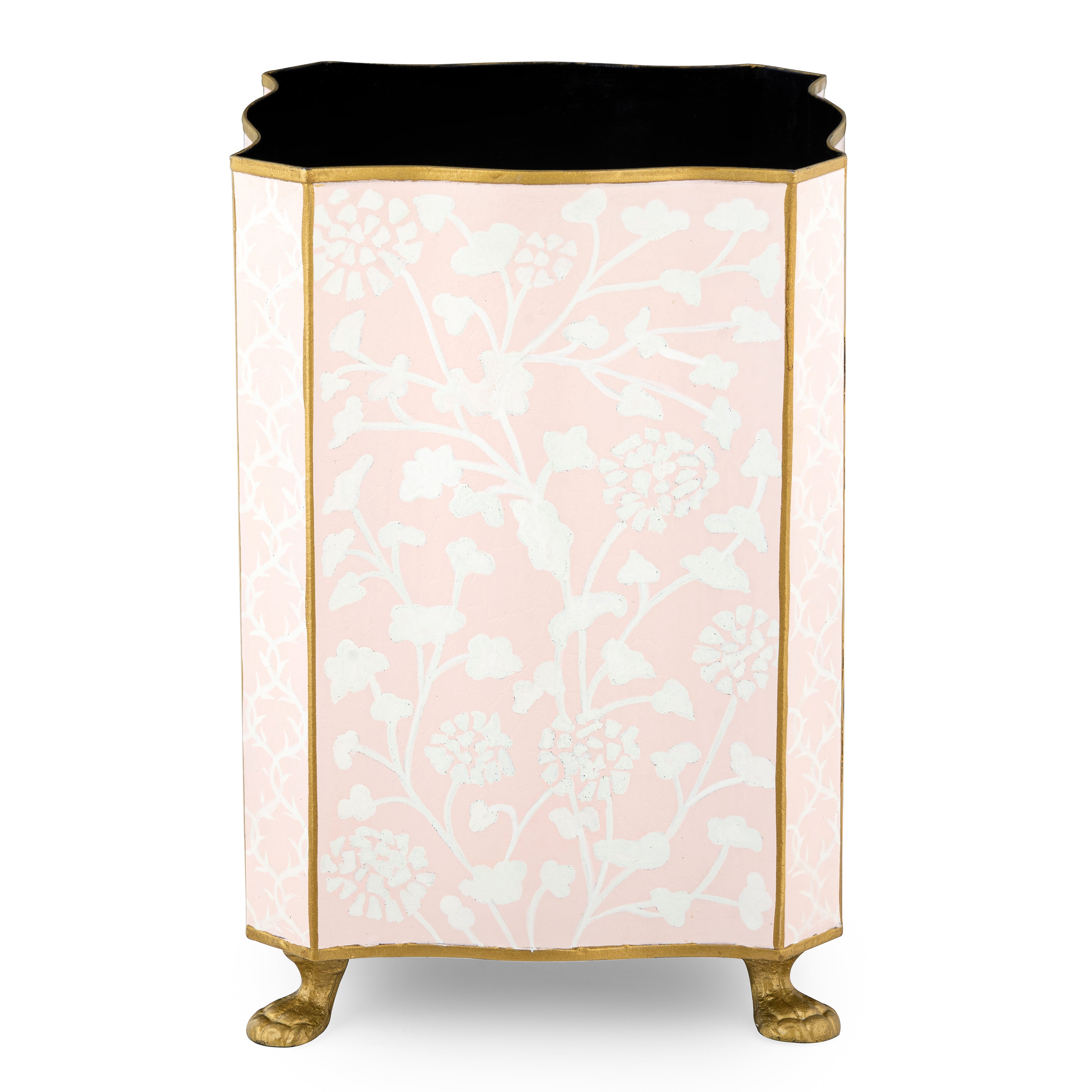 Pale Pink Spring Floral Wastepaper Basket