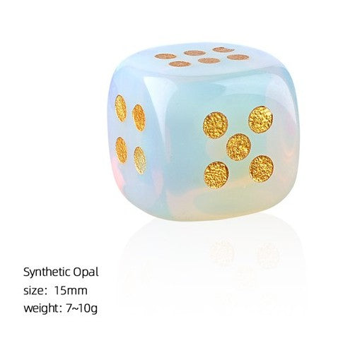 Natural Semi-Precious Gemstone Mahjong Dice – Set of 2