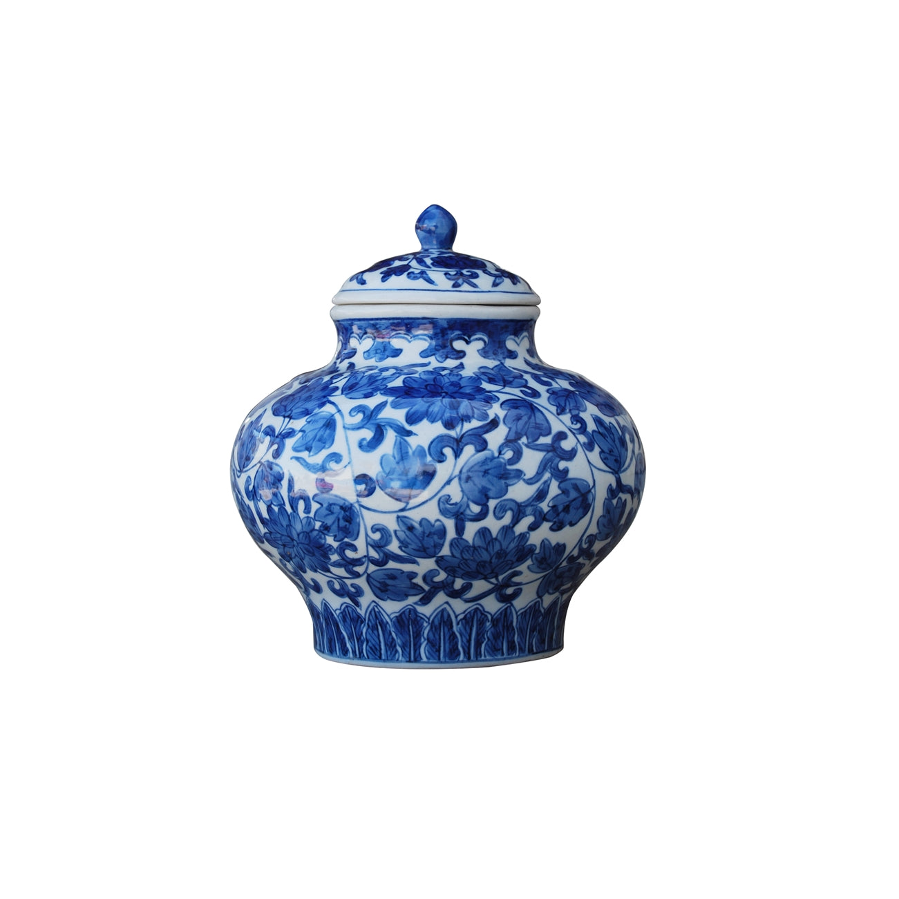 Blue Willow Floral Ginger Jar