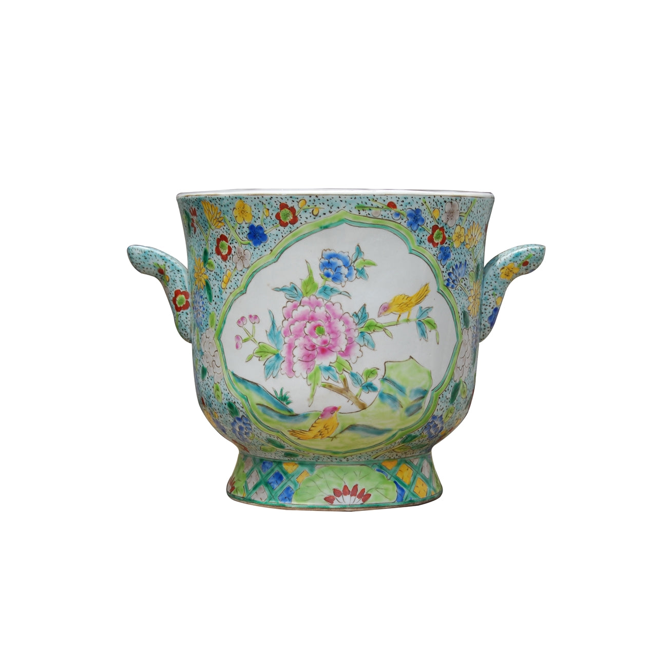 Spring Floral Porcelain Planter
