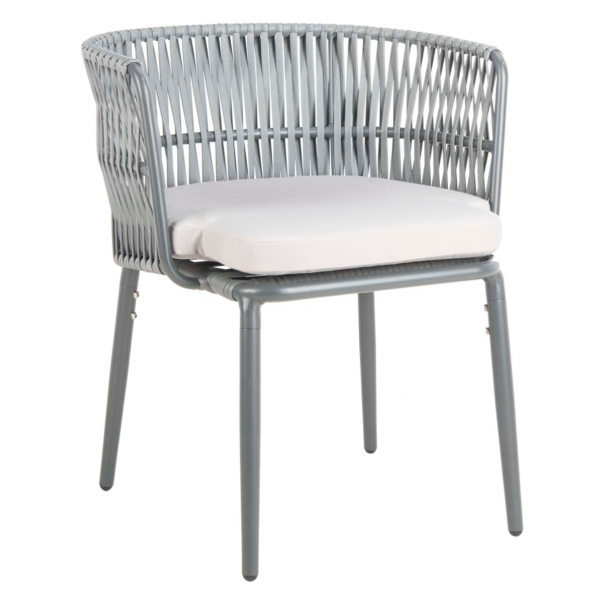 Safavieh Kiyan Rope Chair , PAT4028 - Grey/Grey Cushion (Set of 2)