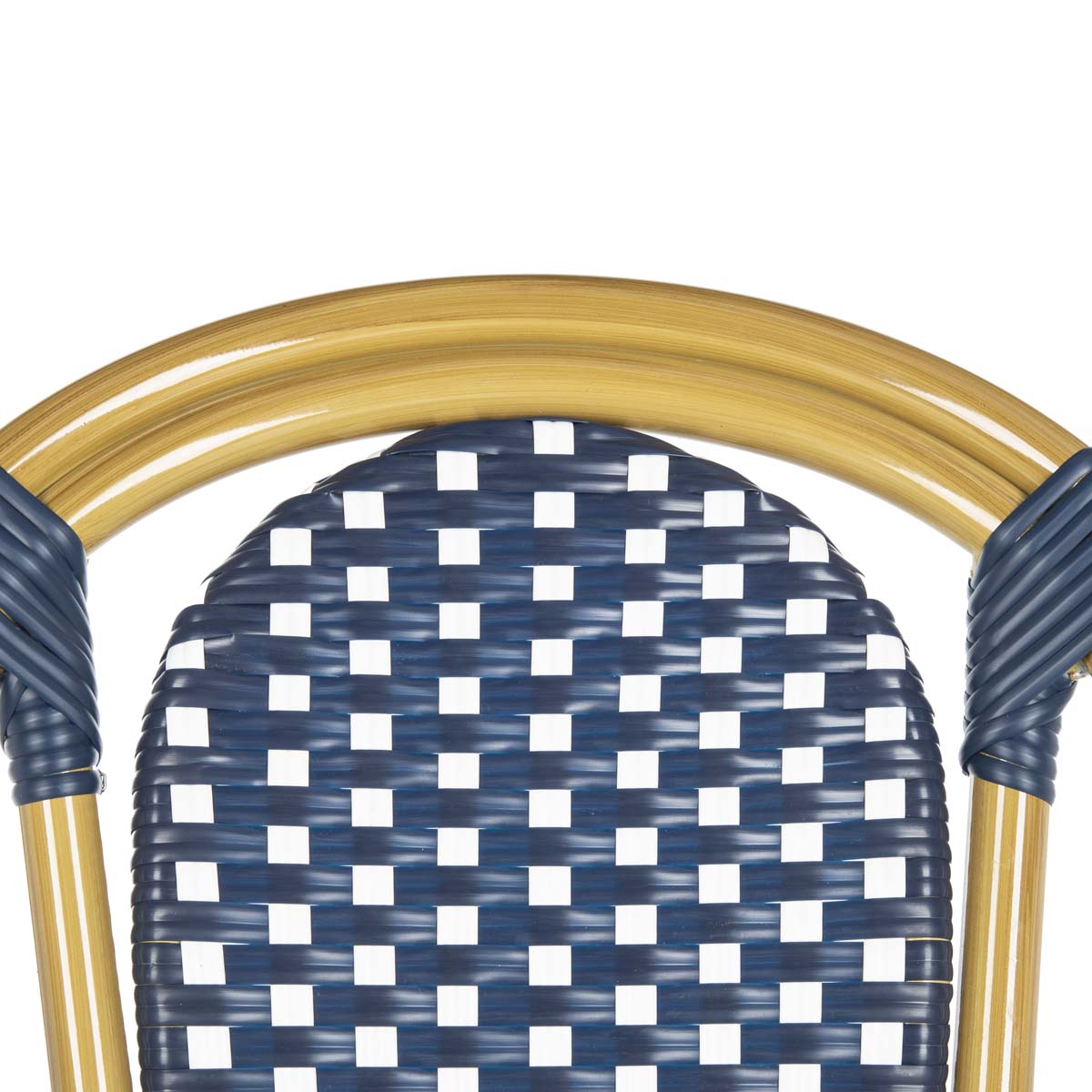 Safavieh Lenda French Stackable Bistro Chair , PAT4036 - Navy/White/Brown Frame (Set of 2)