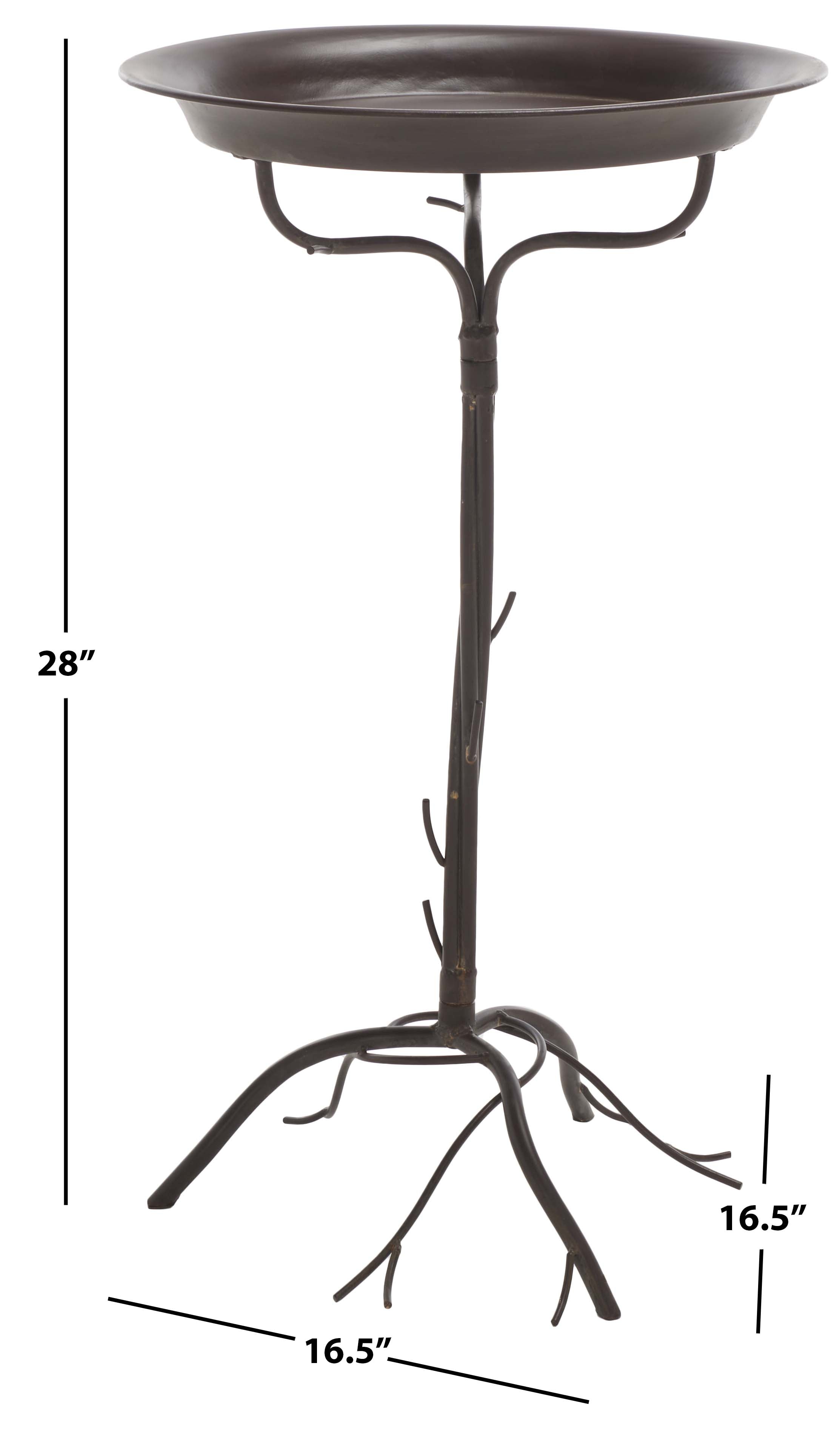 Nigel Bird Bath | Safavieh - PAT5032 - Rustic Brown