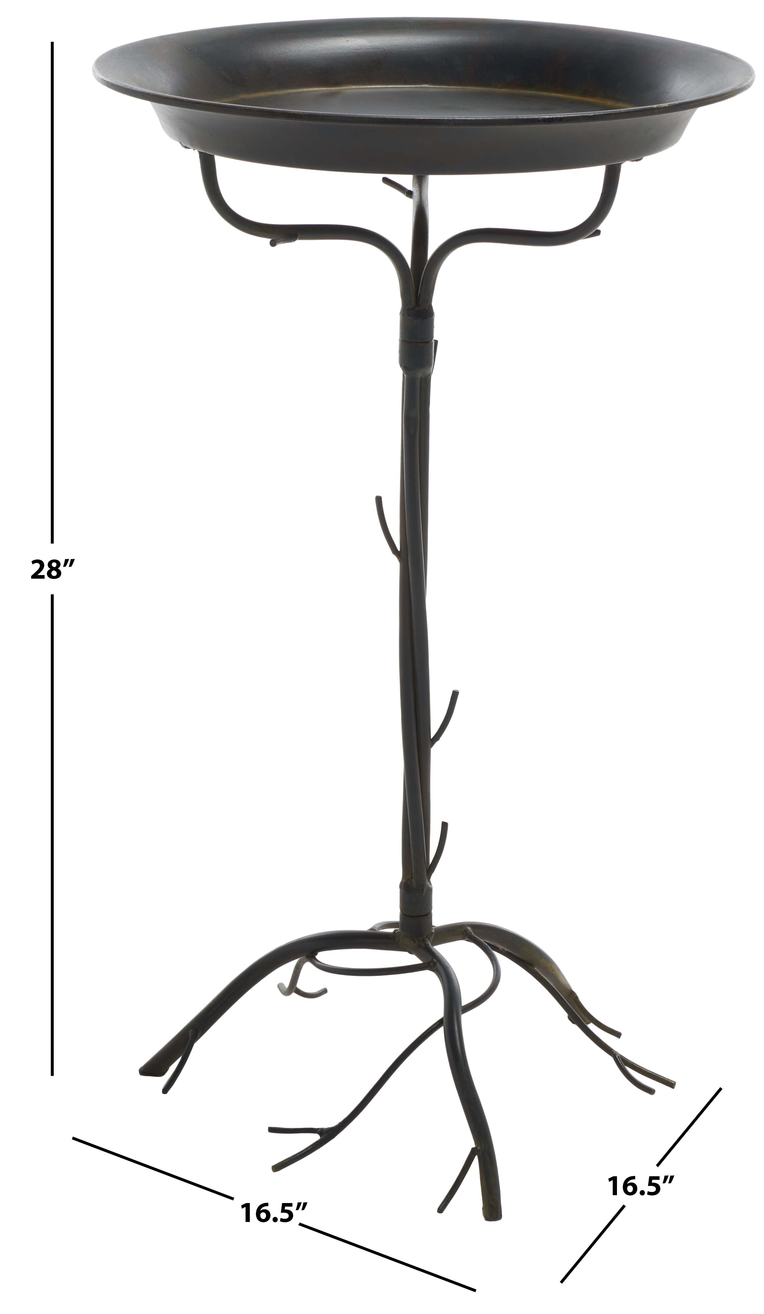 Nigel Bird Bath | Safavieh - PAT5032 - Anitique Black