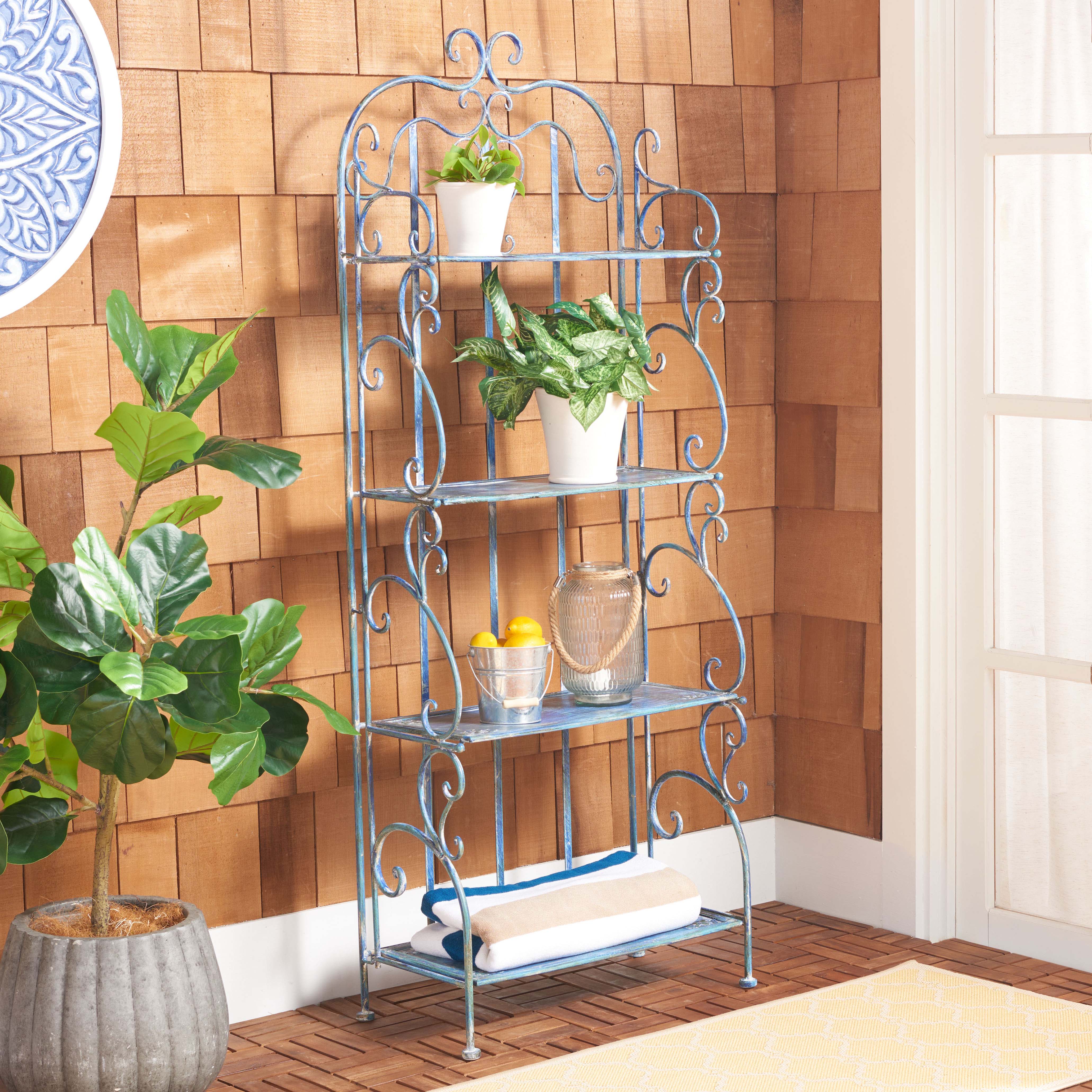 Safavieh Tyrique 4 Tier Shelf Unit , PAT5033 - Mossy Blue