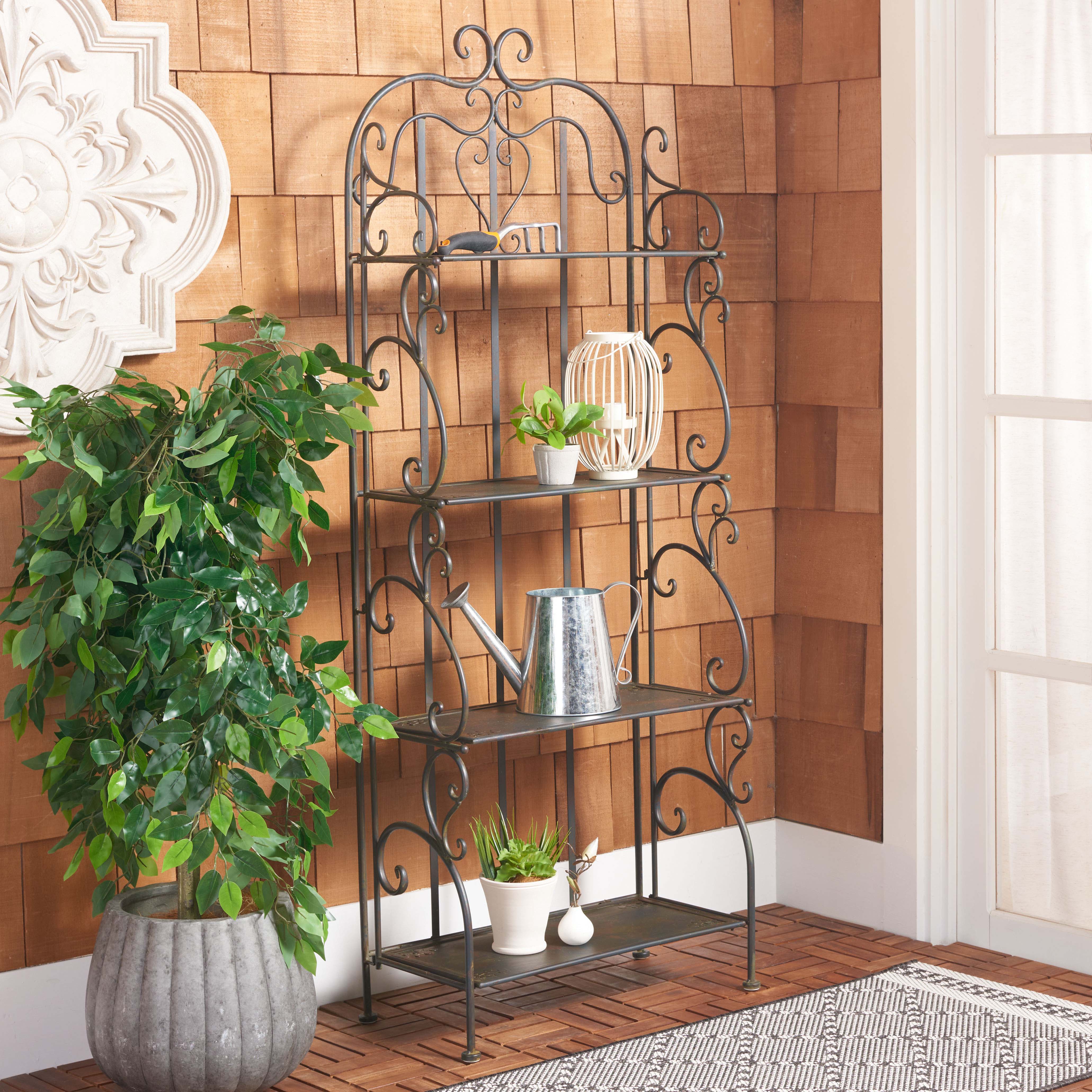 Safavieh Tyrique 4 Tier Shelf Unit , PAT5033 - Antique Black