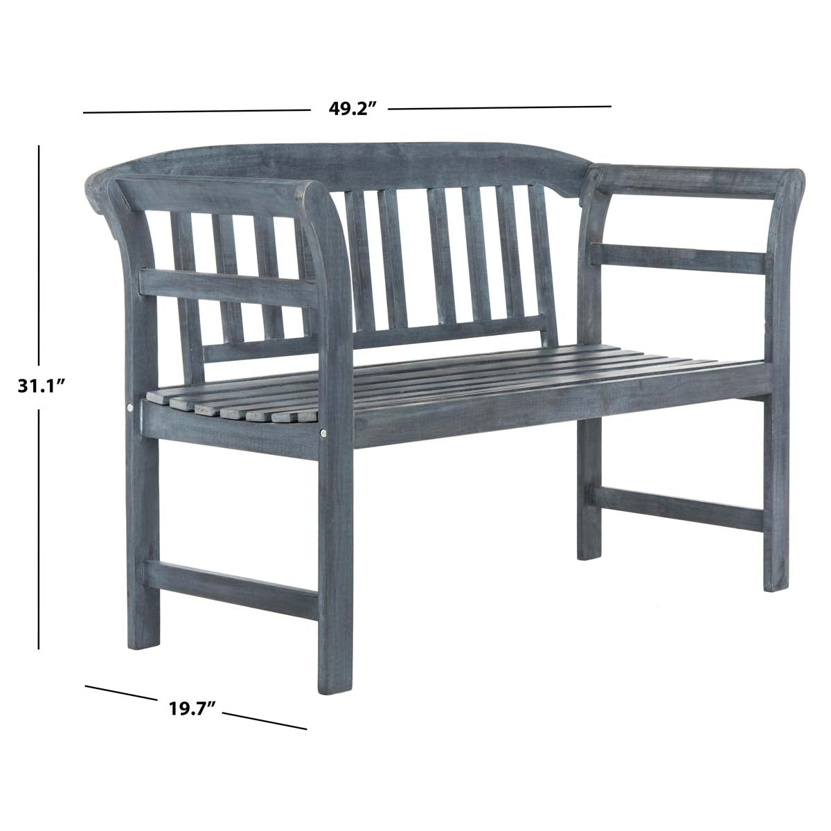 Safavieh Porterville 2 Seat Bench , PAT6742 - Ash Grey