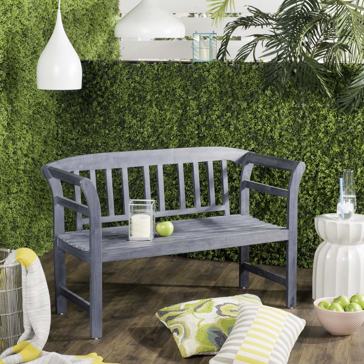 Safavieh Porterville 2 Seat Bench , PAT6742 - Ash Grey