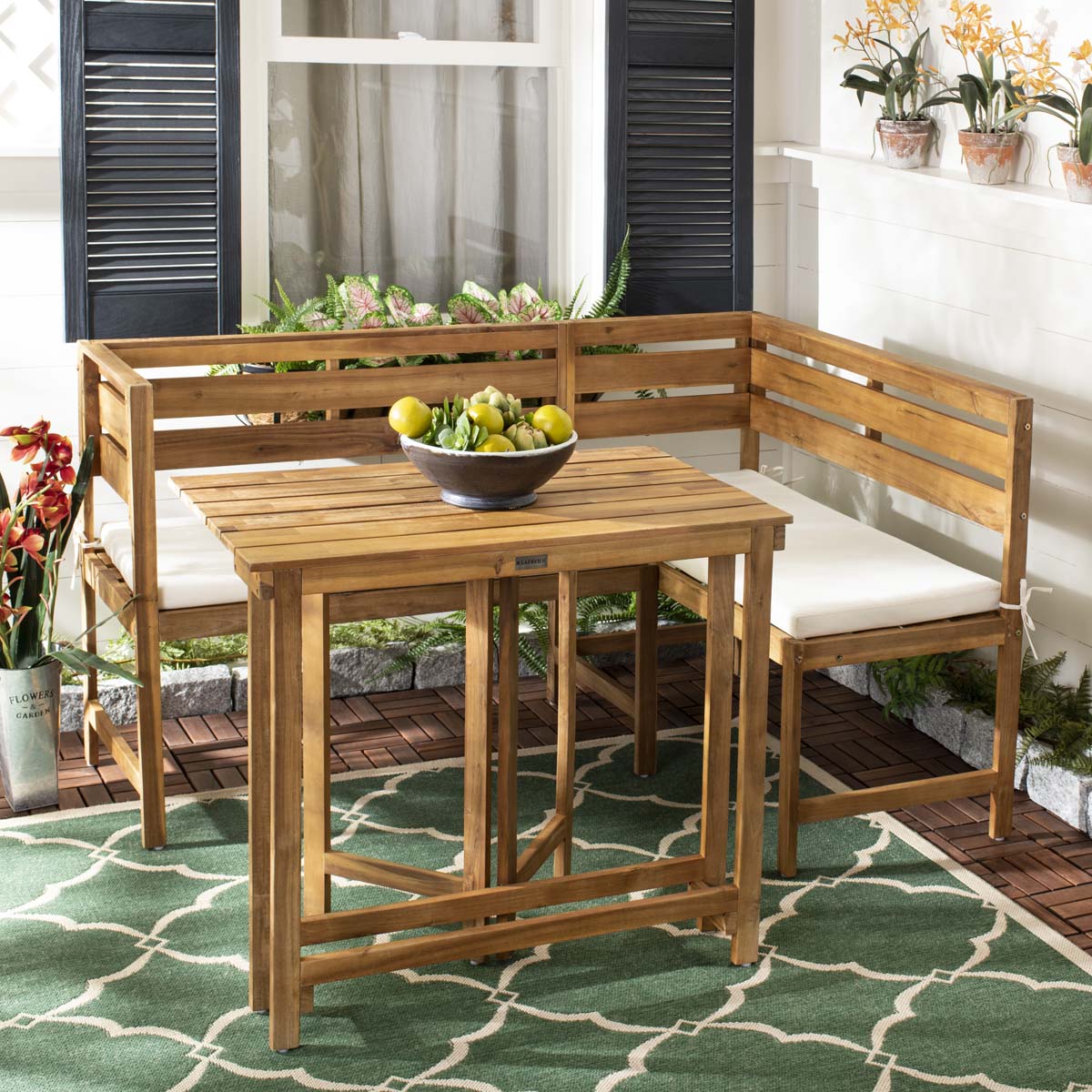 Safavieh Wilton Balcony Corner Lounge Set , PAT6754 - Natural/Beige