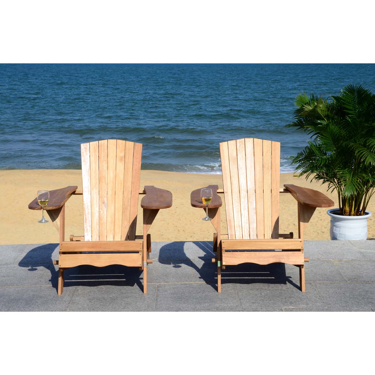 Safavieh Breetel Set Of 2 Adirondack Chairs , PAT7034 - Natural (Set of 2)