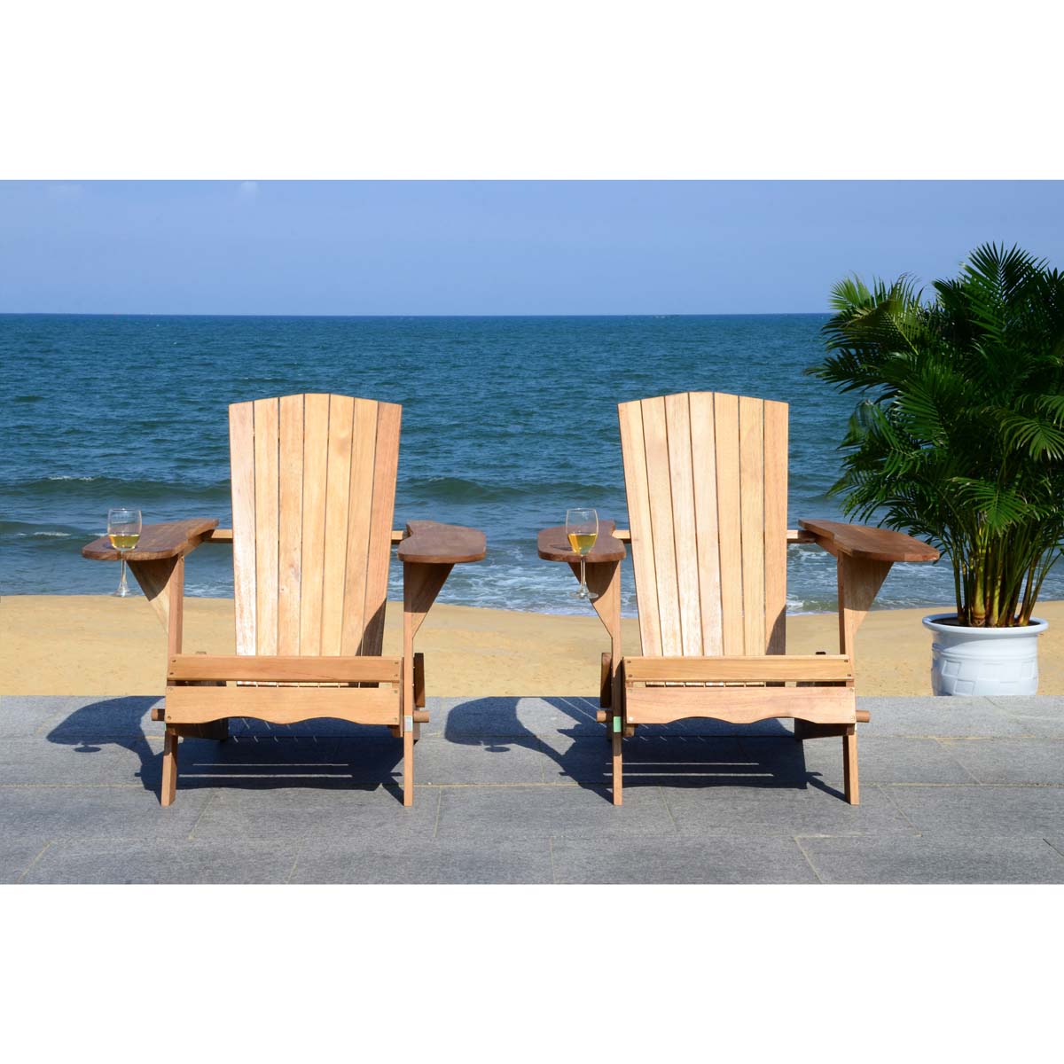 Safavieh Breetel Set Of 2 Adirondack Chairs , PAT7034 - Natural (Set of 2)