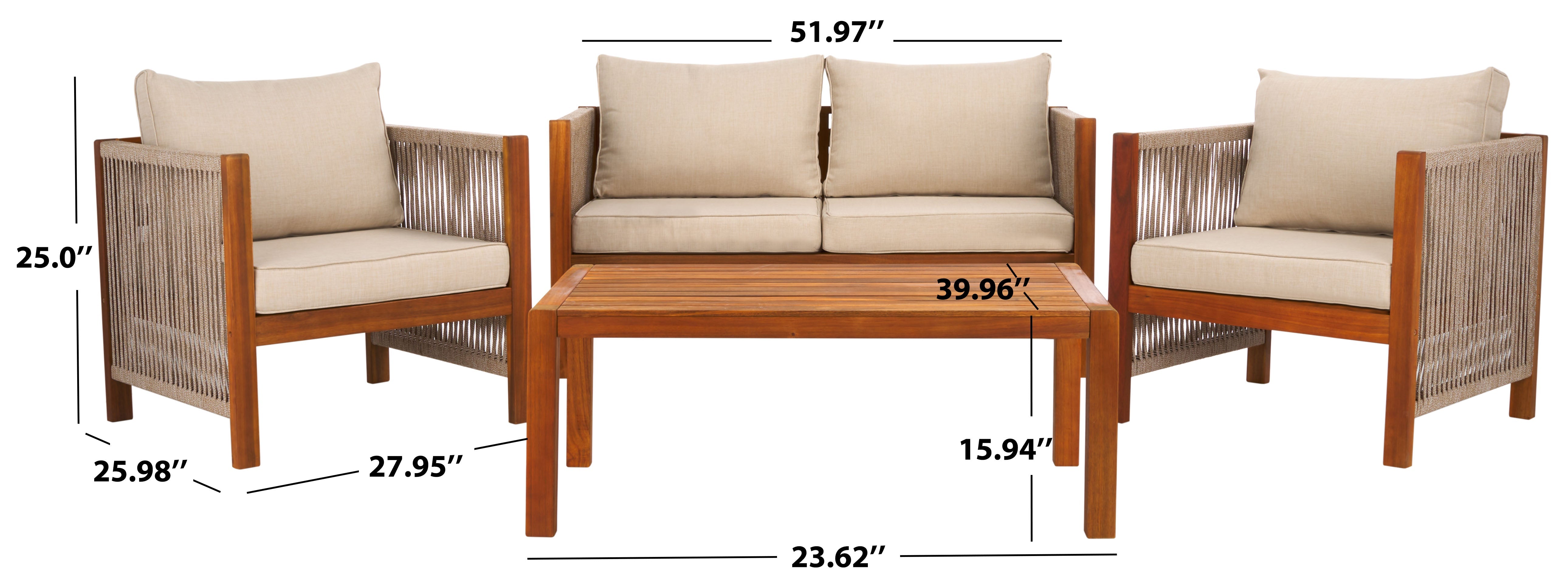 Safavieh Roya 4 PC Living Set, PAT7095