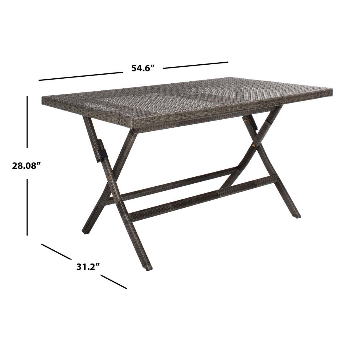 Akita Folding Table | Safavieh - PAT7503 - Grey Brown / White
