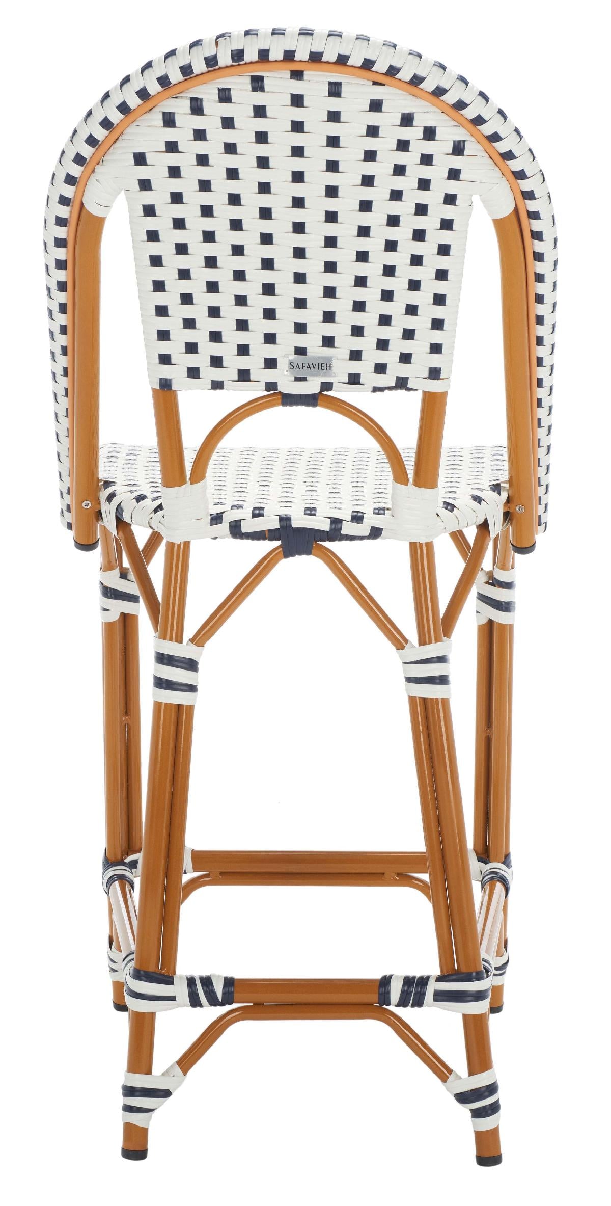 California Counter Stool | Safavieh - PAT7532 - White / Navy