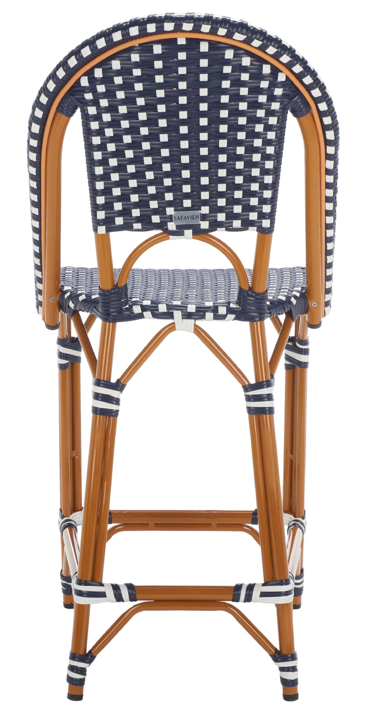 California Counter Stool | Safavieh - PAT7532 - Navy / White