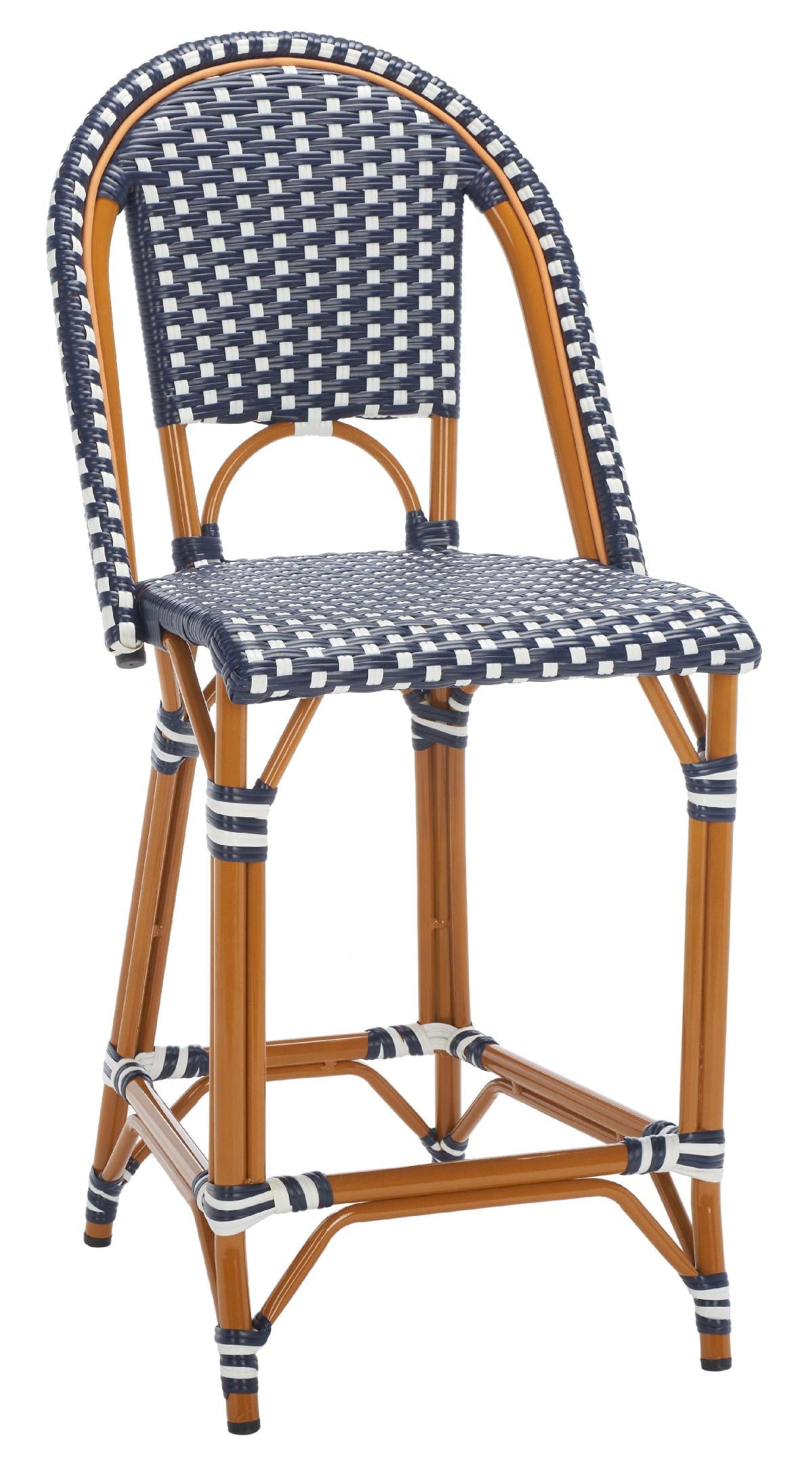 California Counter Stool | Safavieh - PAT7532 - Navy / White