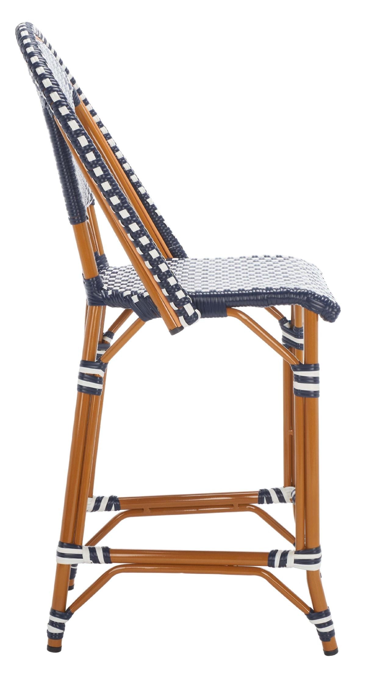 California Counter Stool | Safavieh - PAT7532 - Navy / White