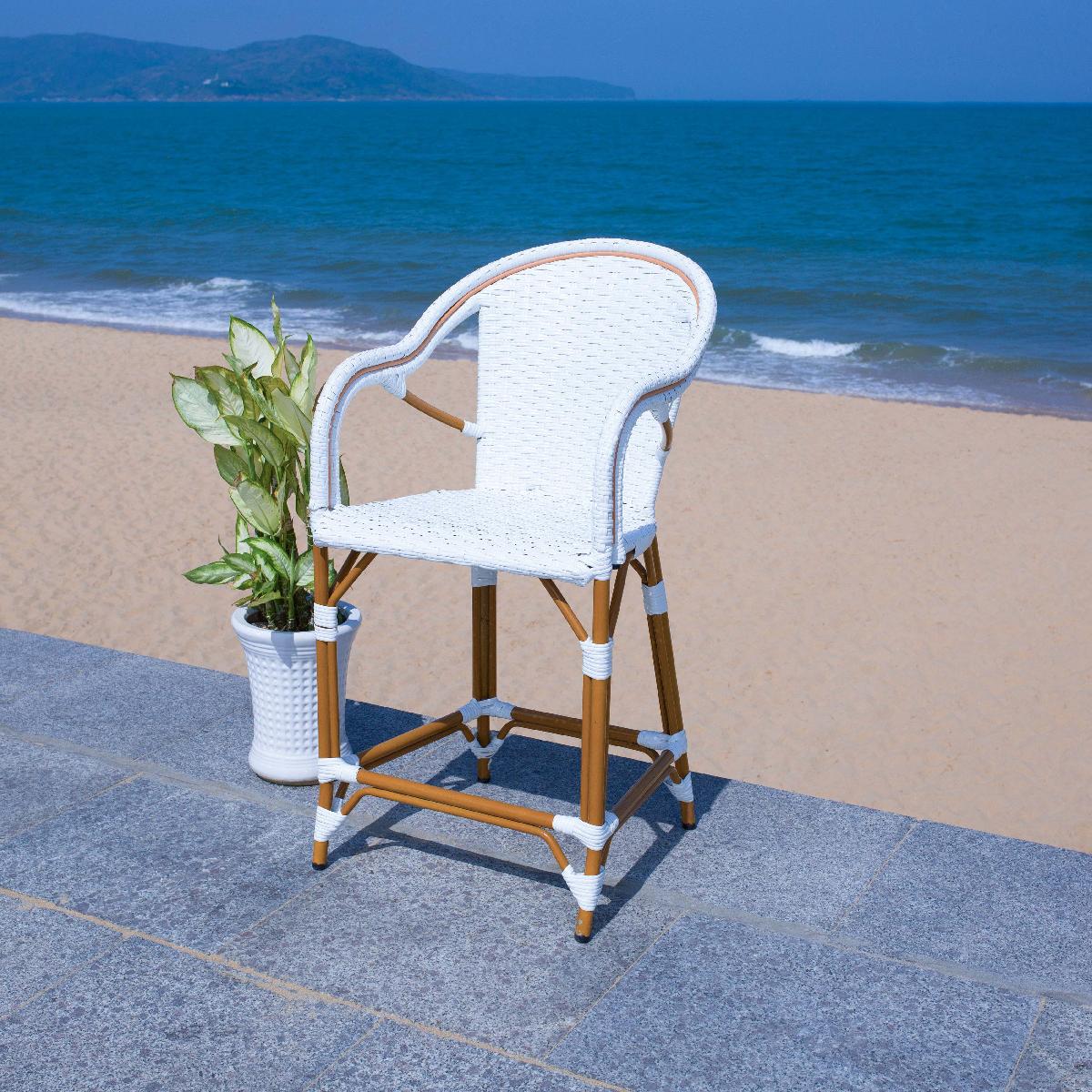 California Counter Stool W / Arms, PAT7533 - White
