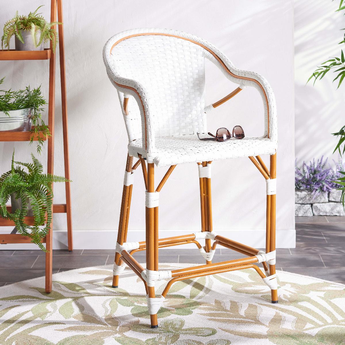 California Counter Stool W / Arms, PAT7533 - White