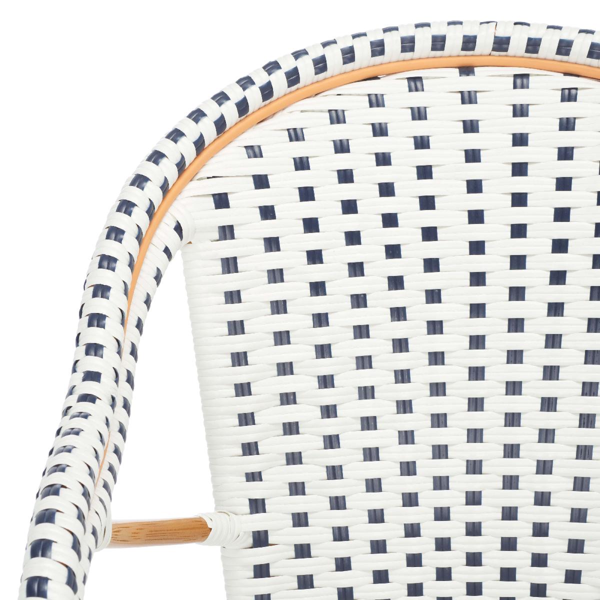 California Counter Stool W / Arms, PAT7533 - White / Navy