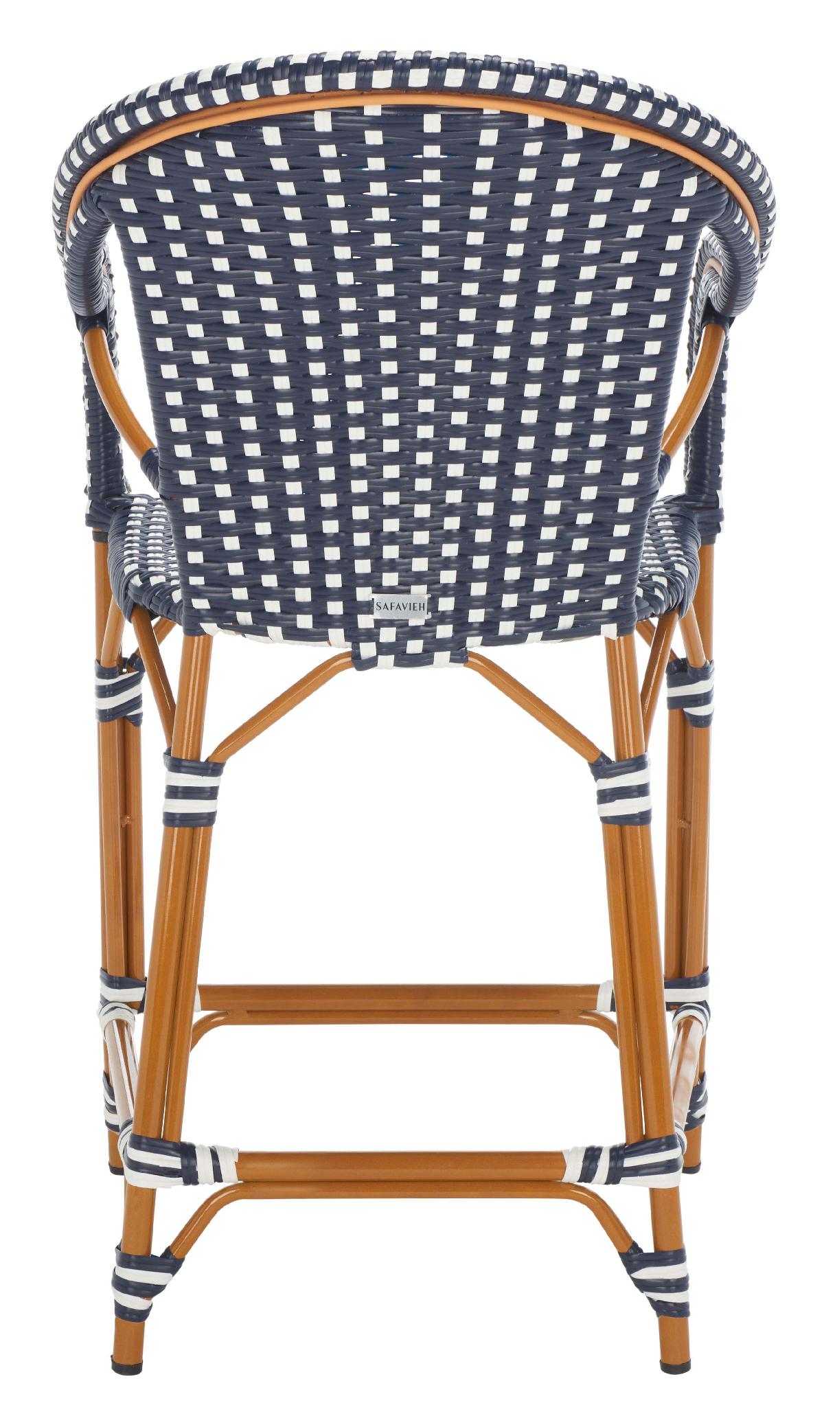 California Counter Stool W / Arms, PAT7533 - Navy / White