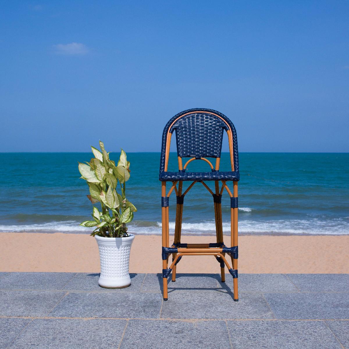 California Bar Stool | Safavieh - PAT7534 - Navy