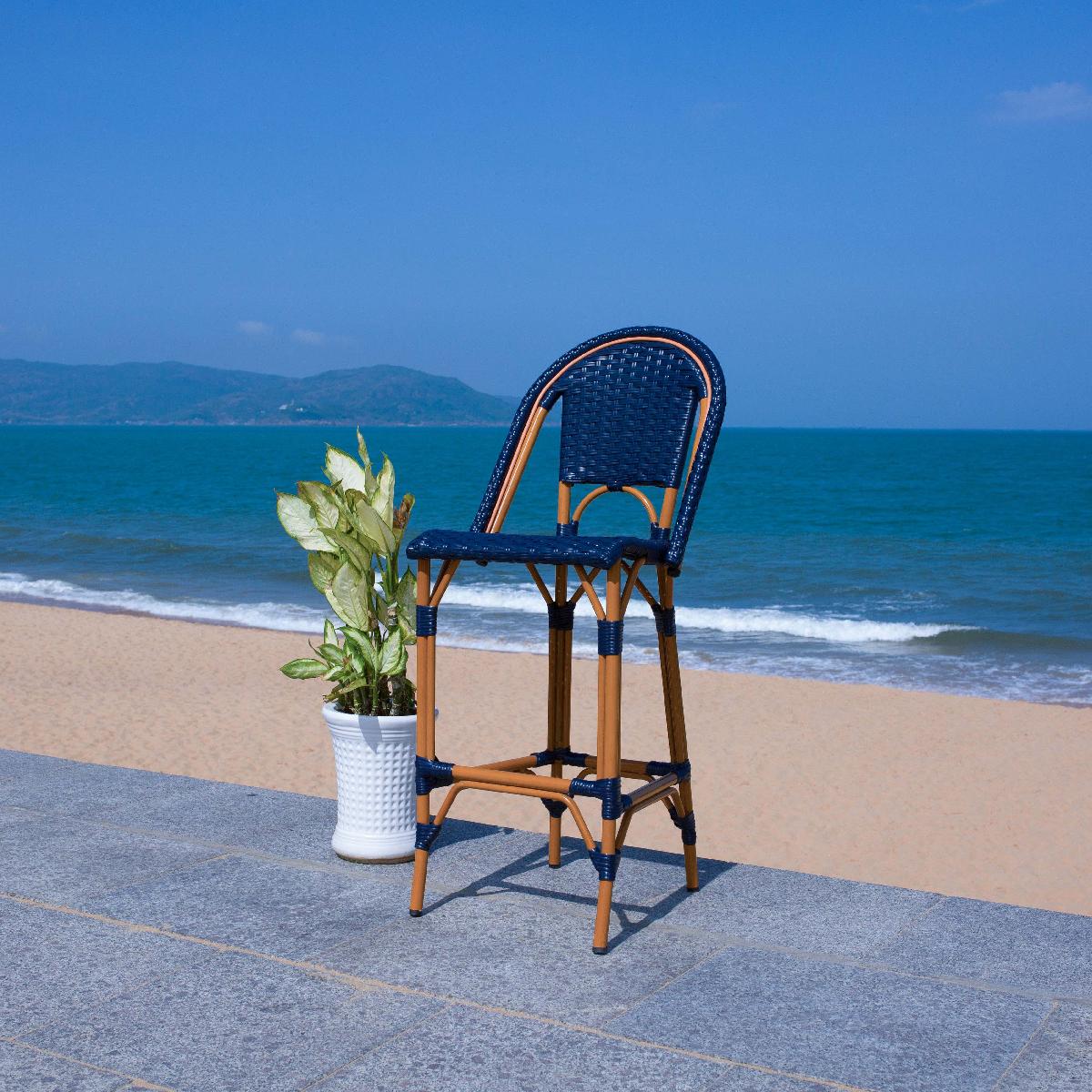 California Bar Stool | Safavieh - PAT7534 - Navy
