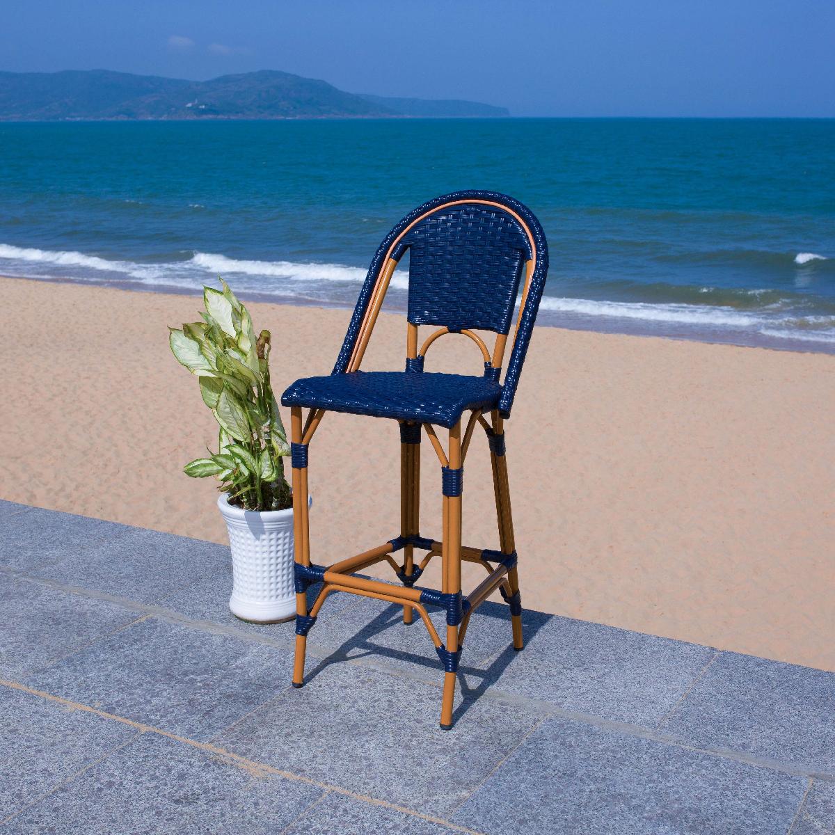 California Bar Stool | Safavieh - PAT7534 - Navy