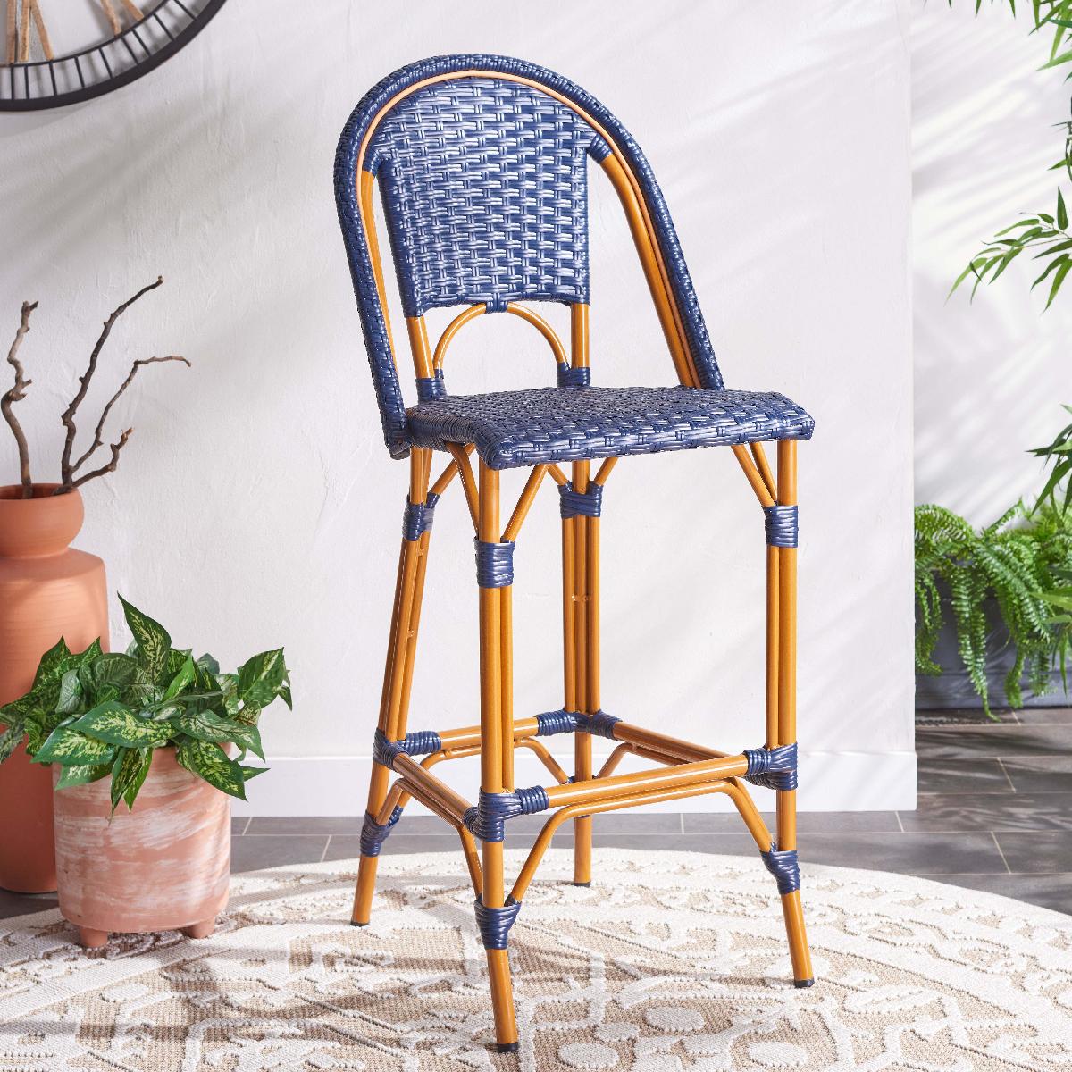 California Bar Stool | Safavieh - PAT7534 - Navy