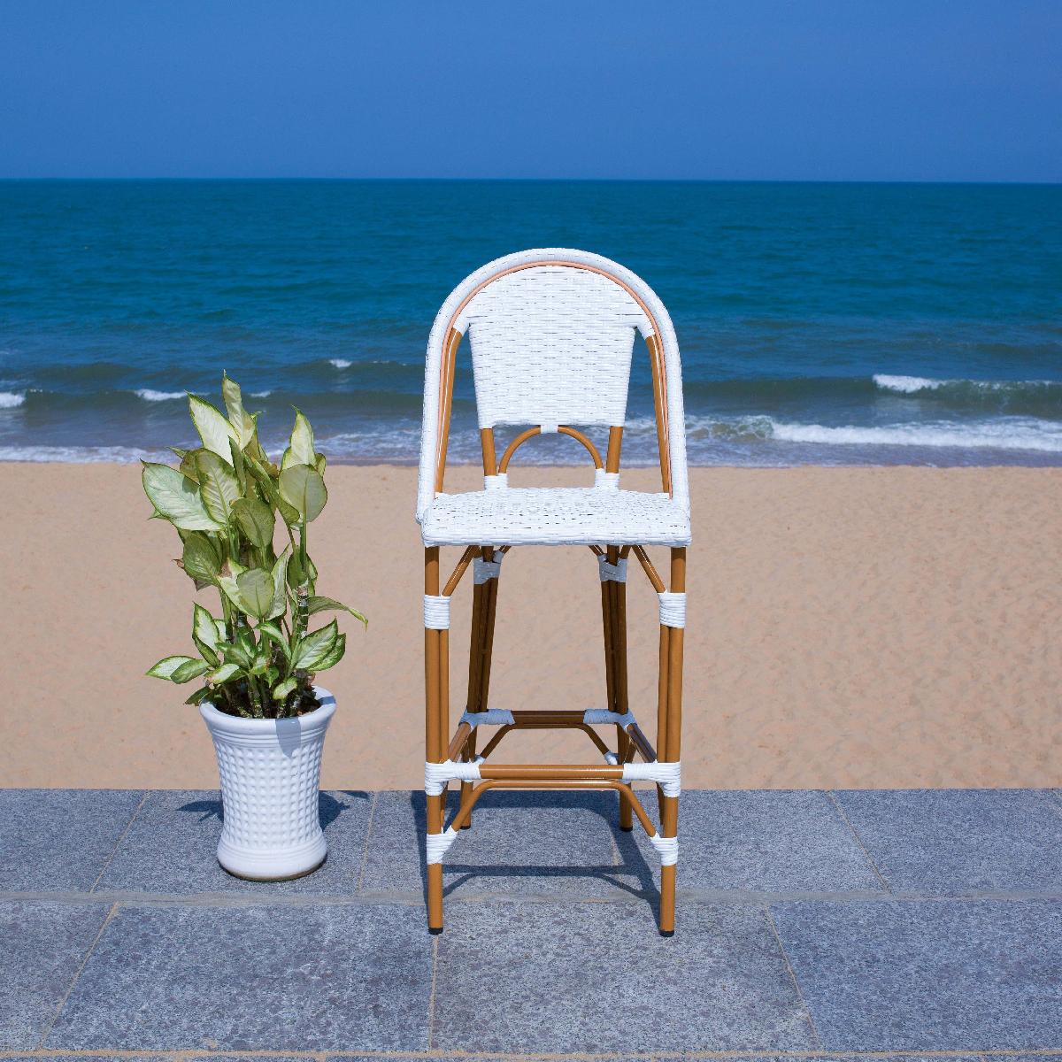 California Bar Stool | Safavieh - PAT7534 - White