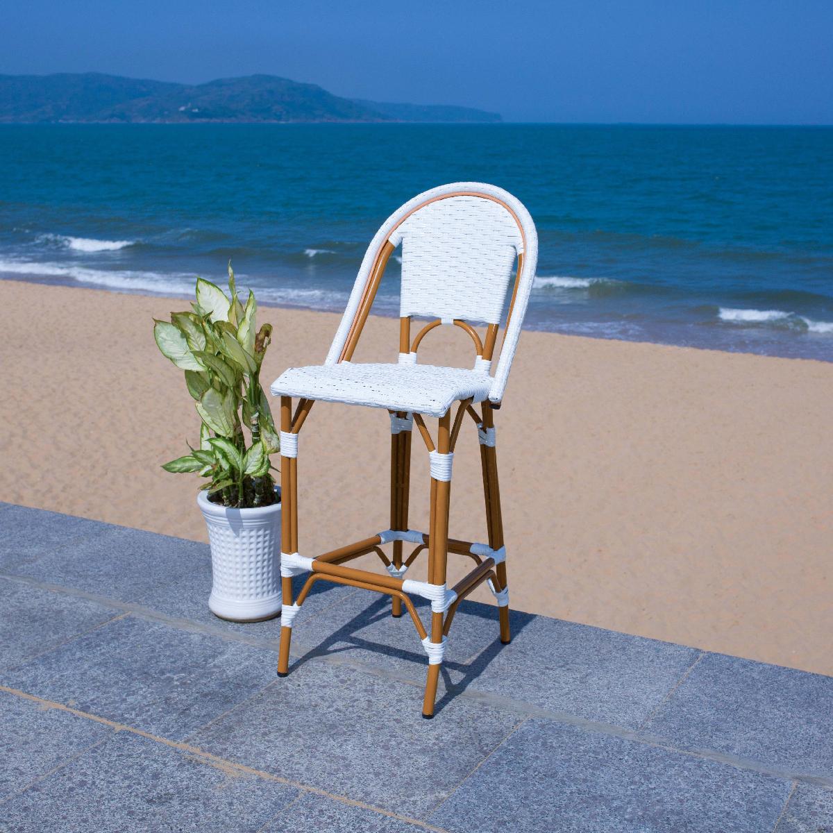California Bar Stool | Safavieh - PAT7534 - White
