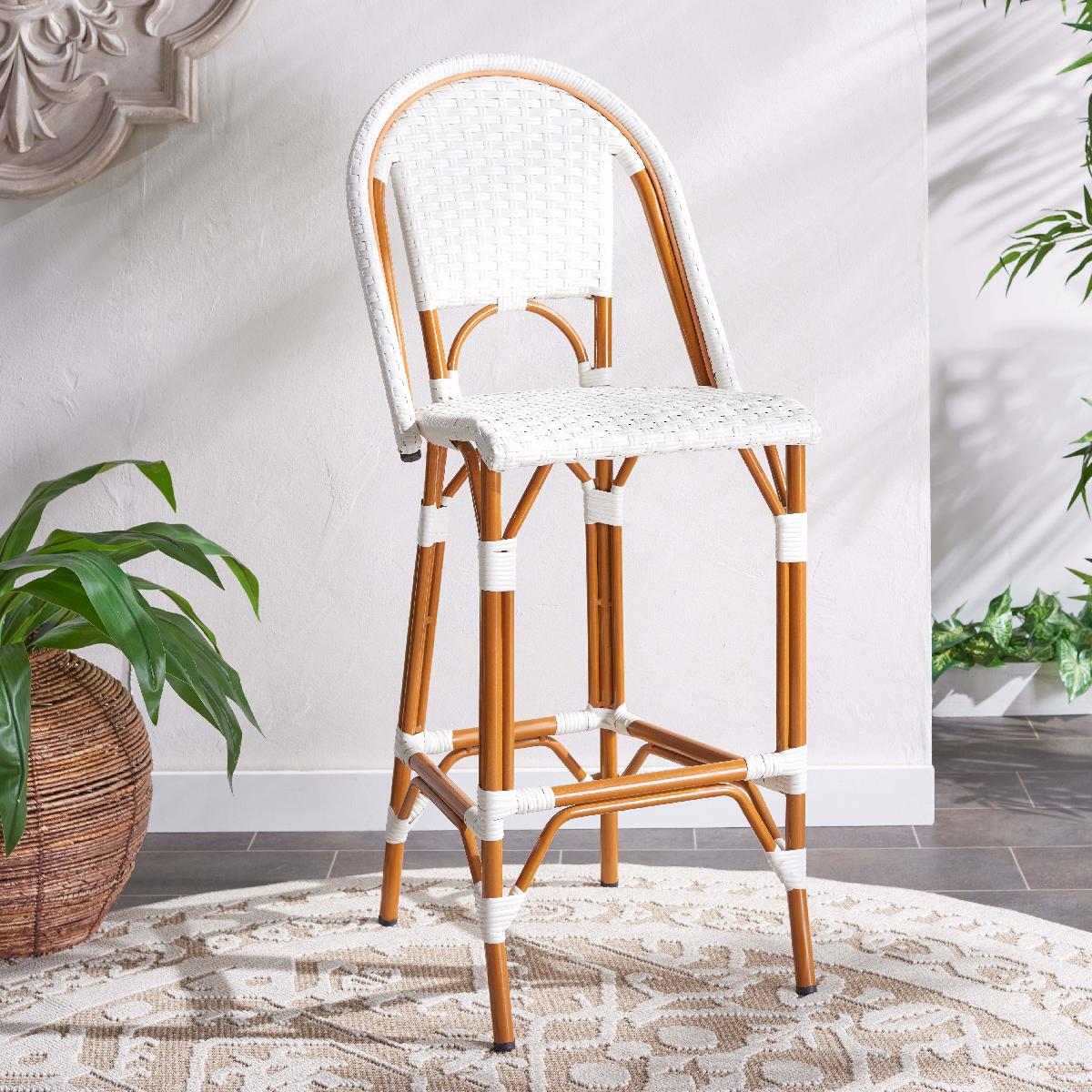 California Bar Stool | Safavieh - PAT7534 - White