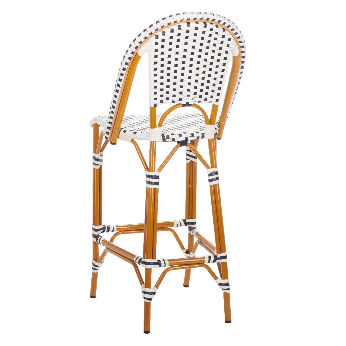 California Bar Stool | Safavieh - PAT7534 - White / Navy