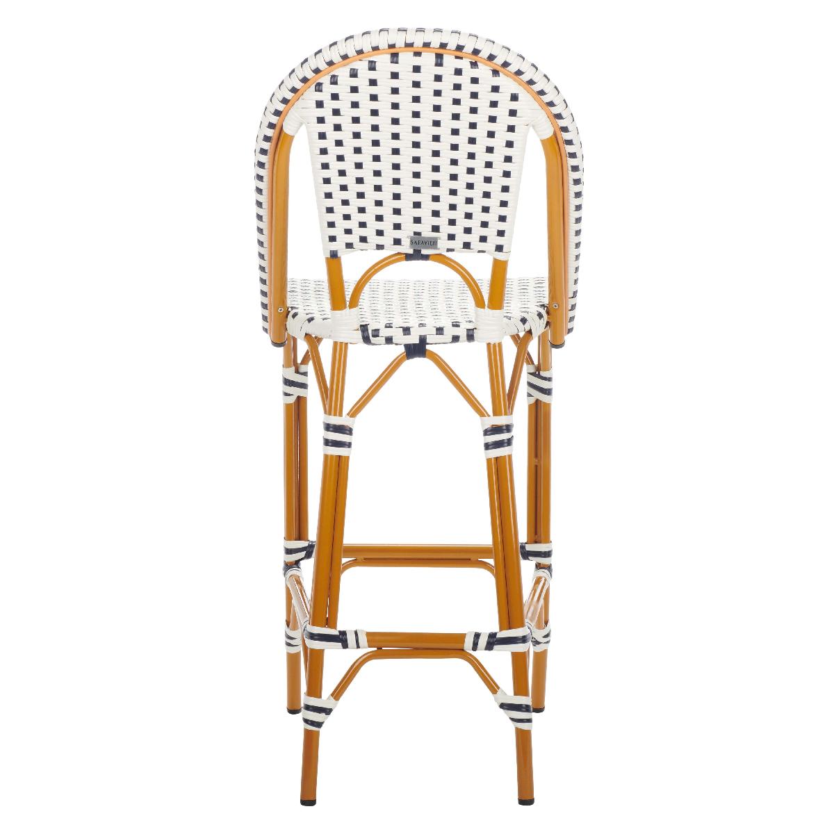 California Bar Stool | Safavieh - PAT7534 - White / Navy