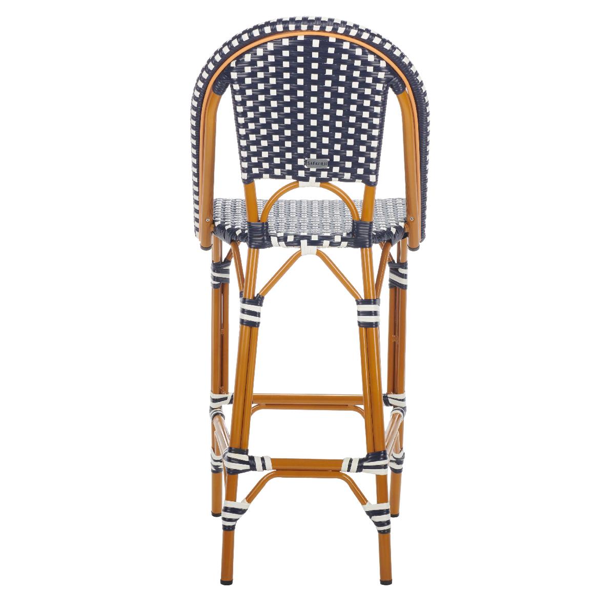 California Bar Stool | Safavieh - PAT7534 - Navy / White