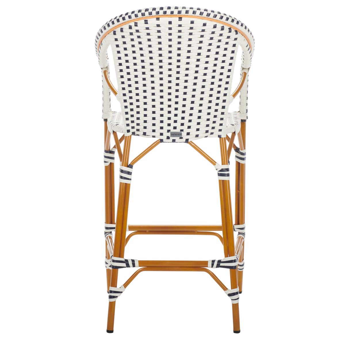 California Bar Stool | Safavieh - PAT7535 - White / Navy