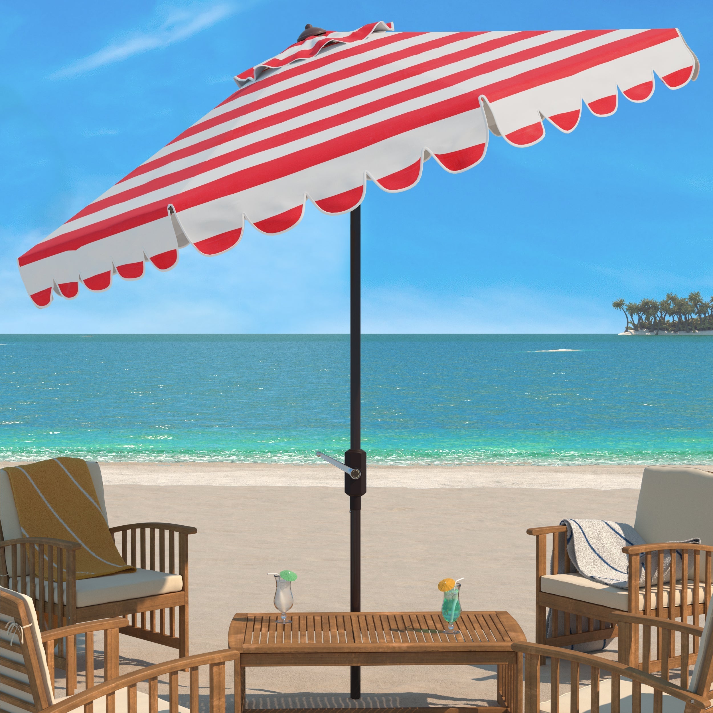 maui-single-scallop-striped-9ft-crank-push-button-umbrella-safavieh-pat8011-Red Stripe
