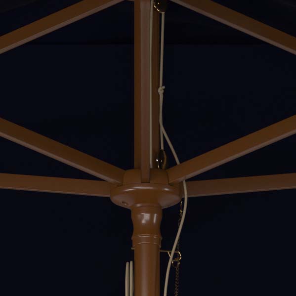 Safavieh Aklin 6.5Ft X 10Ft Rectangle Wooden Pulley Market Umbrella (No Tilt)/Beige , PAT8309 - Navy