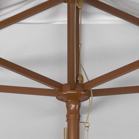 Safavieh Aklin 6.5Ft X 10Ft Rectangle Wooden Pulley Market Umbrella (No Tilt)/Beige , PAT8309 - White