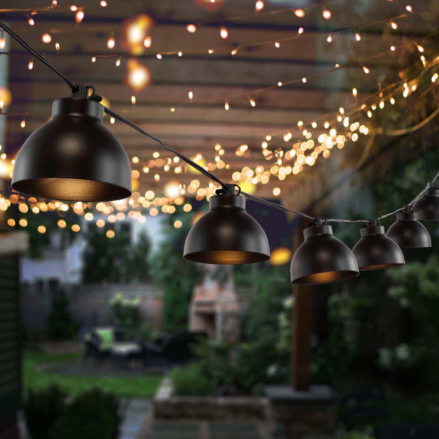 Safavieh Claudie LED Outdoor String Lights , PLT4049 - Black