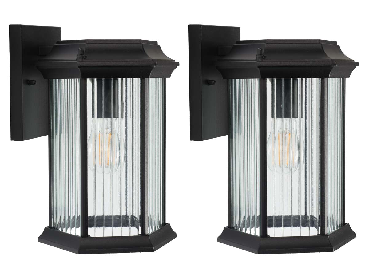 Hylan Outdoor Wall Sconce (Set of 2) | Safavieh - Black