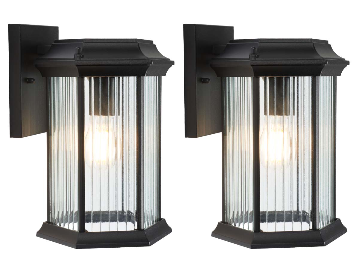 Hylan Outdoor Wall Sconce (Set of 2) | Safavieh - Black