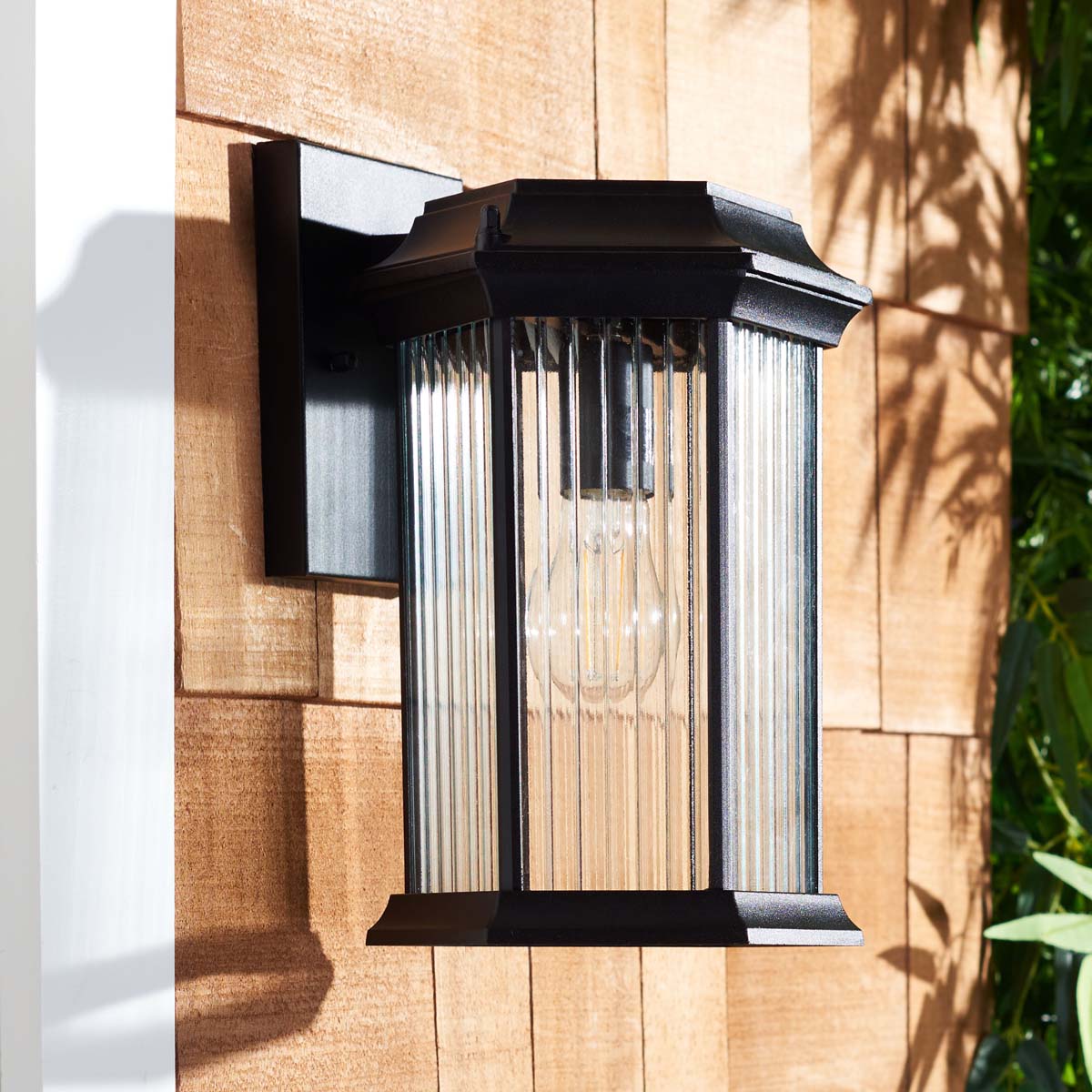 Hylan Outdoor Wall Sconce (Set of 2) | Safavieh - Black