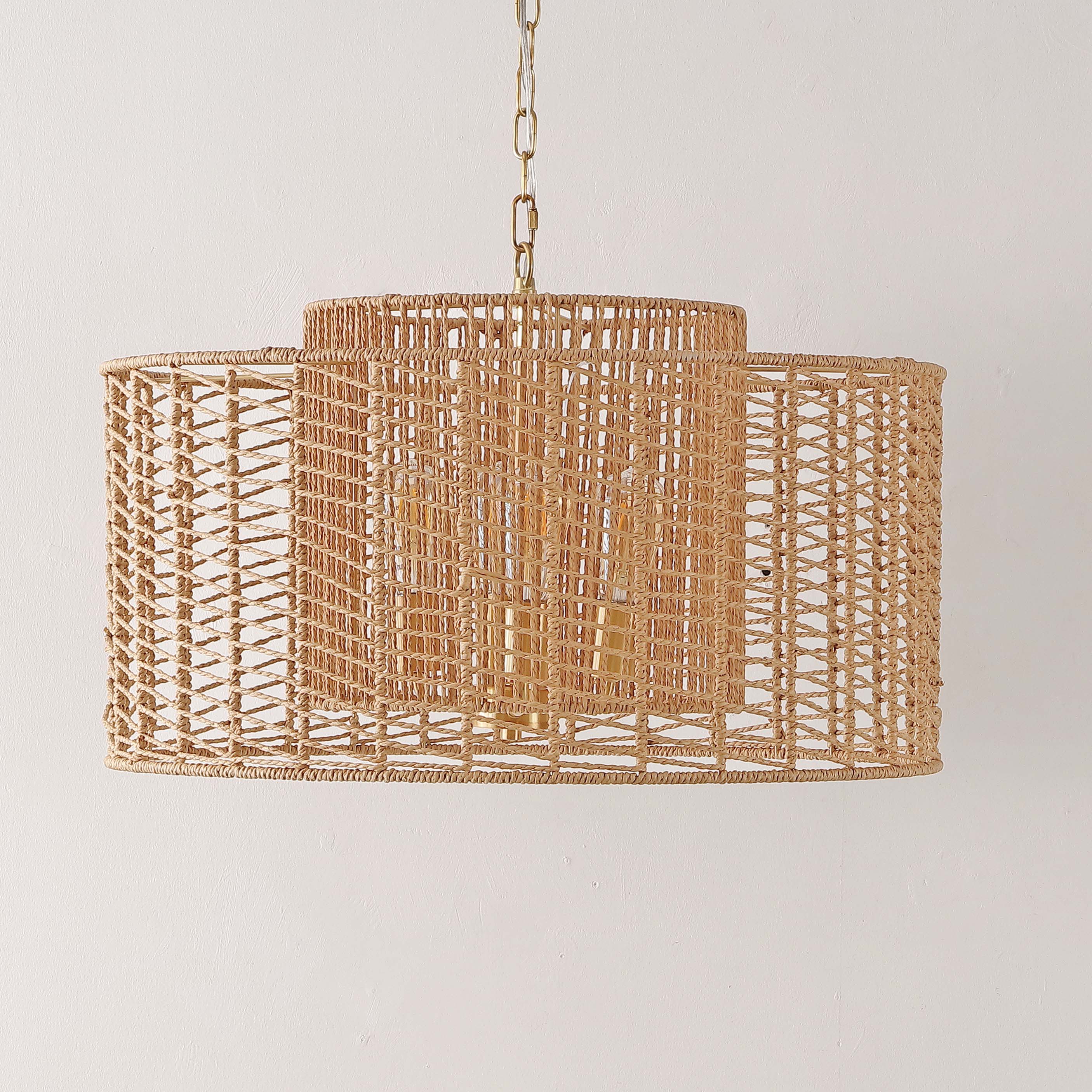Safavieh Brynora 4 Light Extendable Pendant , PND4190 - Natural / Gold