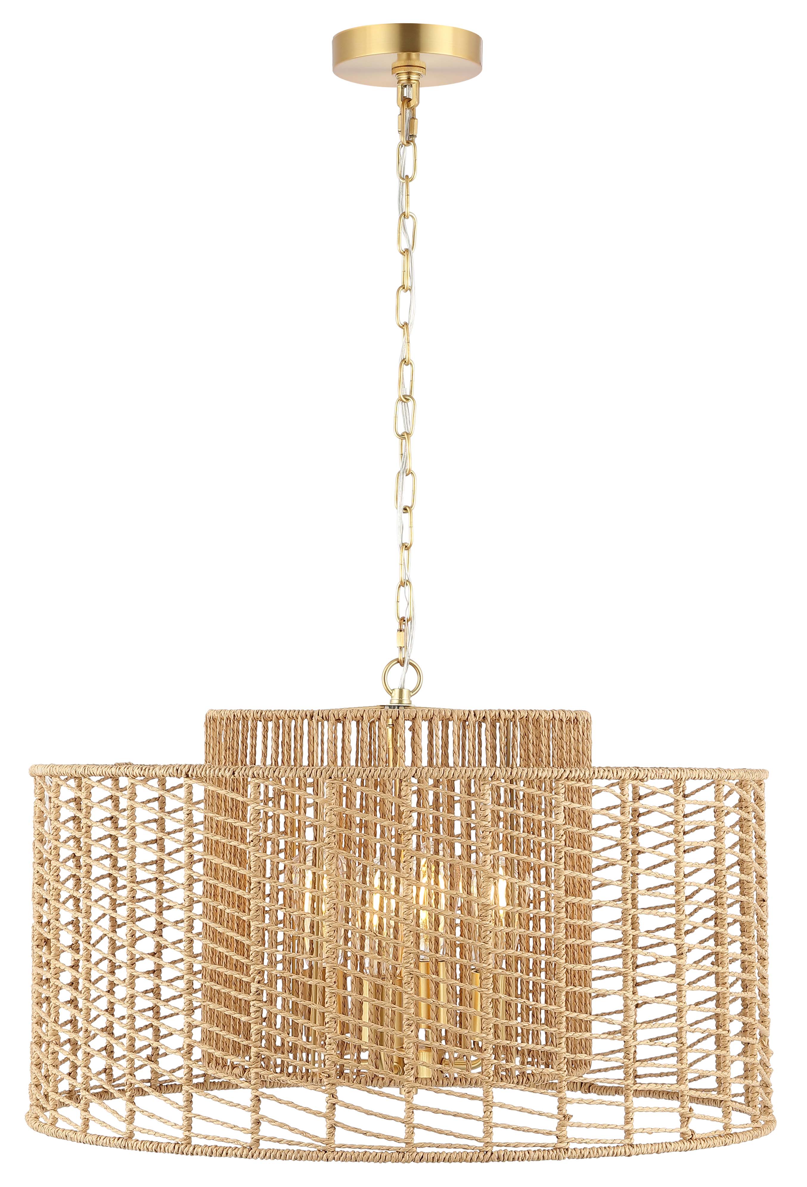 Safavieh Brynora 4 Light Extendable Pendant , PND4190 - Natural / Gold