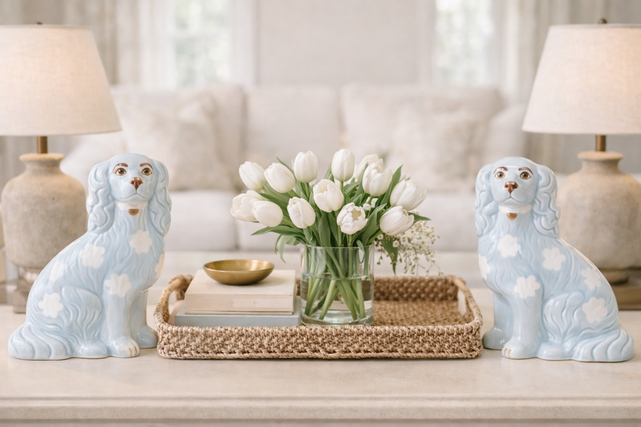 Pale Blue Staffordshire Dogs