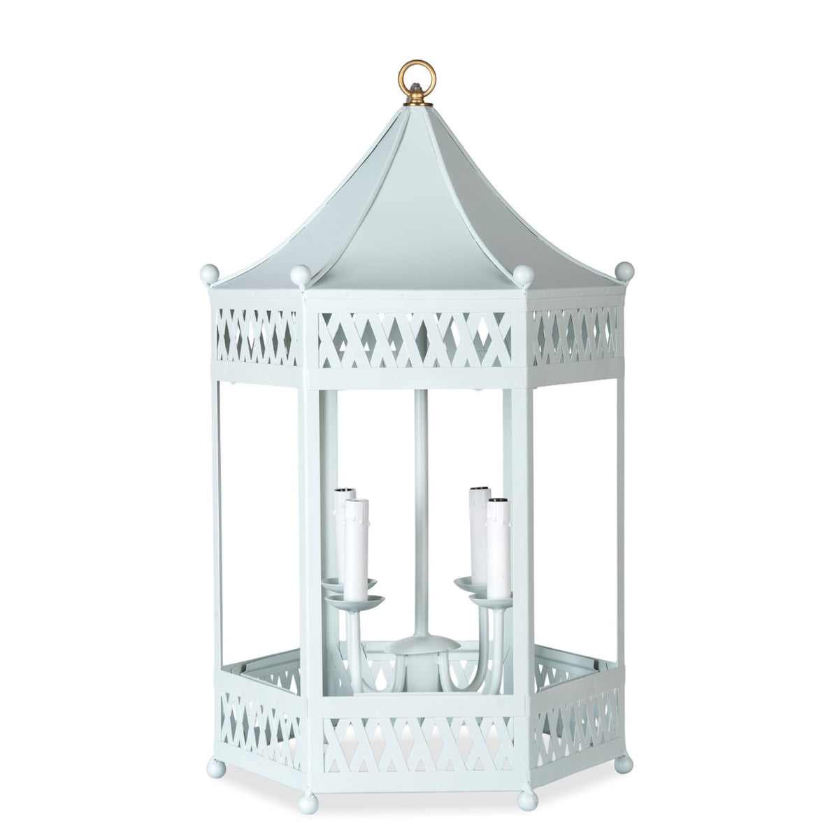Soft Green Pagoda Lantern Chandelier